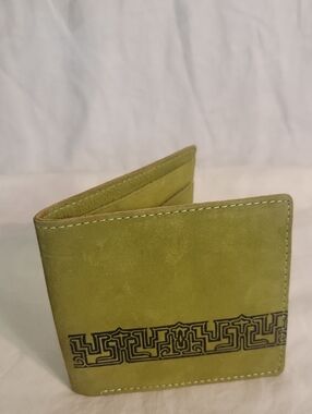 Green Suede Bifold Wallet
